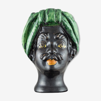 Mini green head vase man Giacomo Alessi