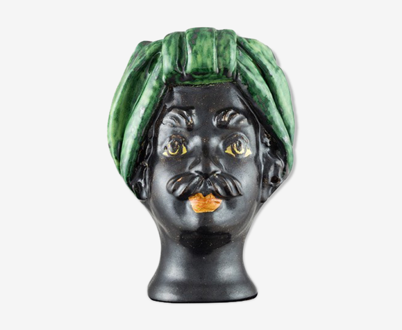 Vase tête mini verte homme Giacomo Alessi