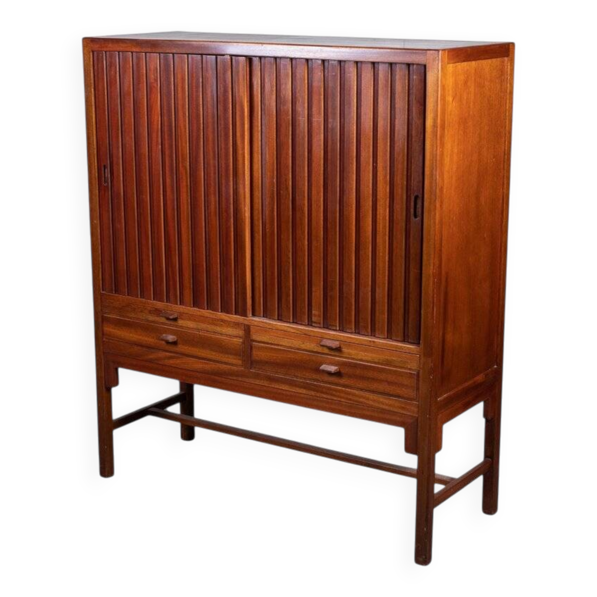 Mahogany furniture attributed to Hans J. Wegner, Denmark, 1950s