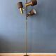 Vintage Dijkstra Space Age floor lamp, brown and chrome floor light