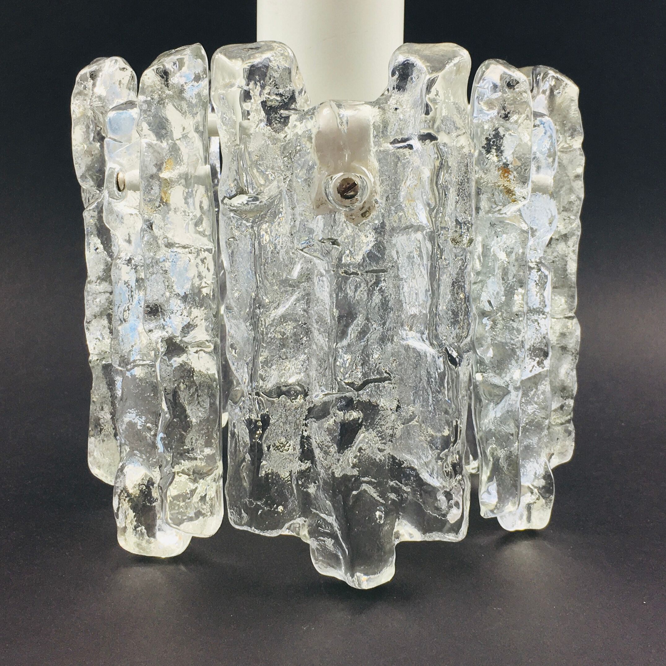 Mid-Century Murano Ice Glass Ceiling Lamp by J.T. Kalmar, Austria, 1960s