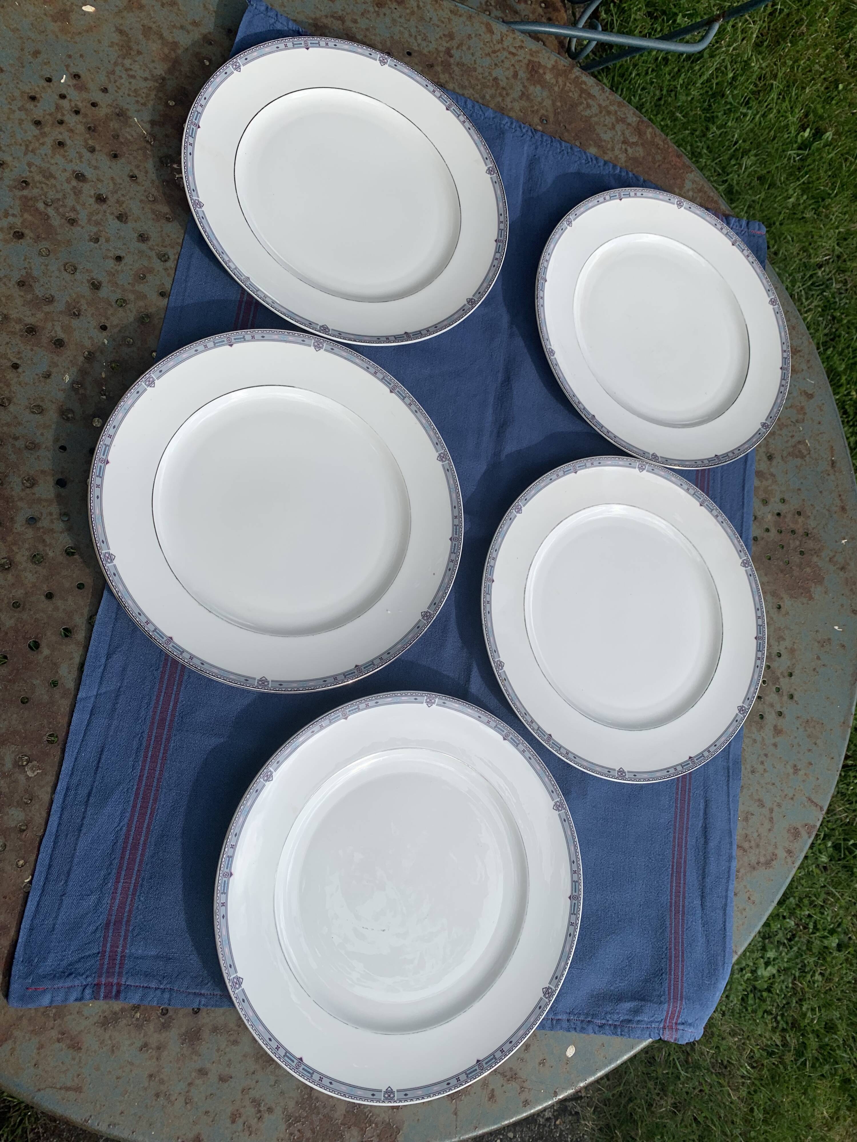 5 large vintage royal bone china dinner plates