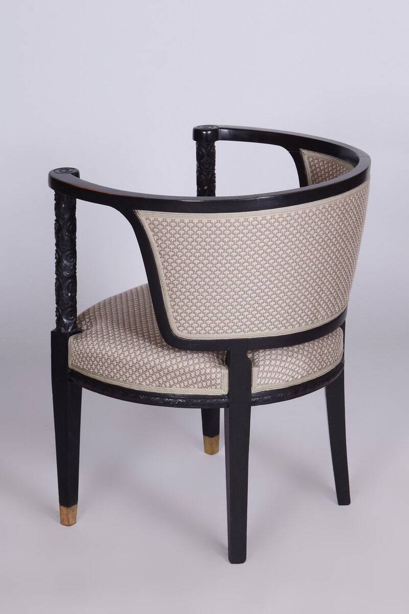 Art Nouveau Livingroom Set in Stained Oak & Upholstery from Wiener Werkstätte, Austria, 1910s, Set of 5