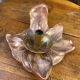 Table lamp, rose gold foliage