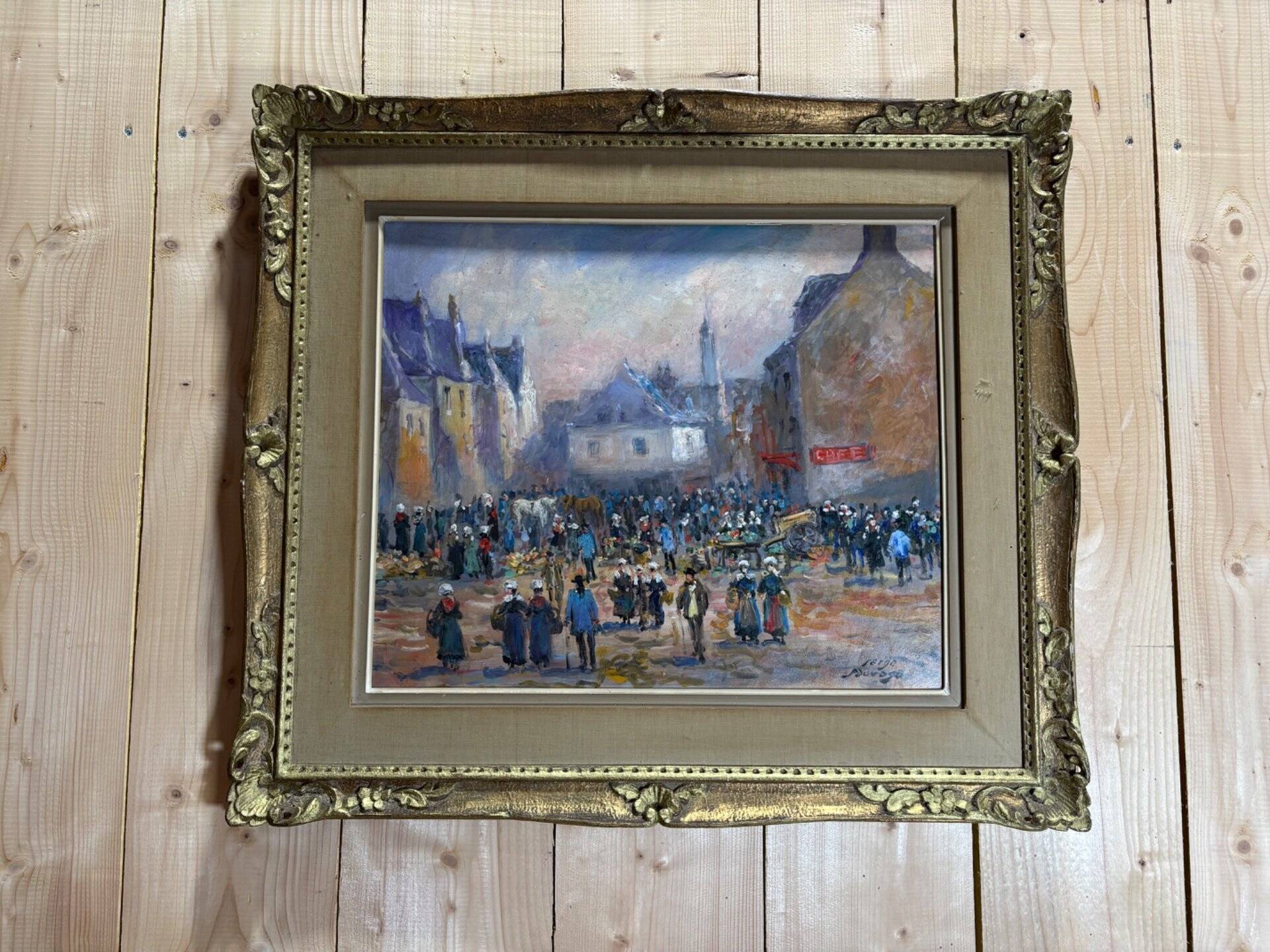 Huile de Serge Sauvage , Marché breton