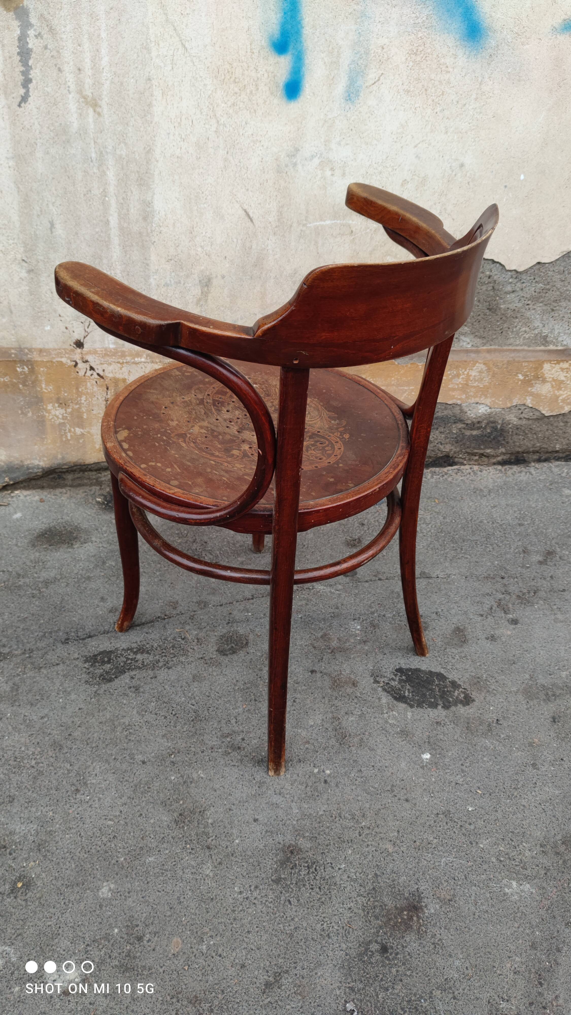 Late 19th-century office chair by Jacob and Joseph Kohn in Vienna, Austria