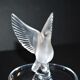 Lalique ashtray dish bird dove in frosted crystal and signed