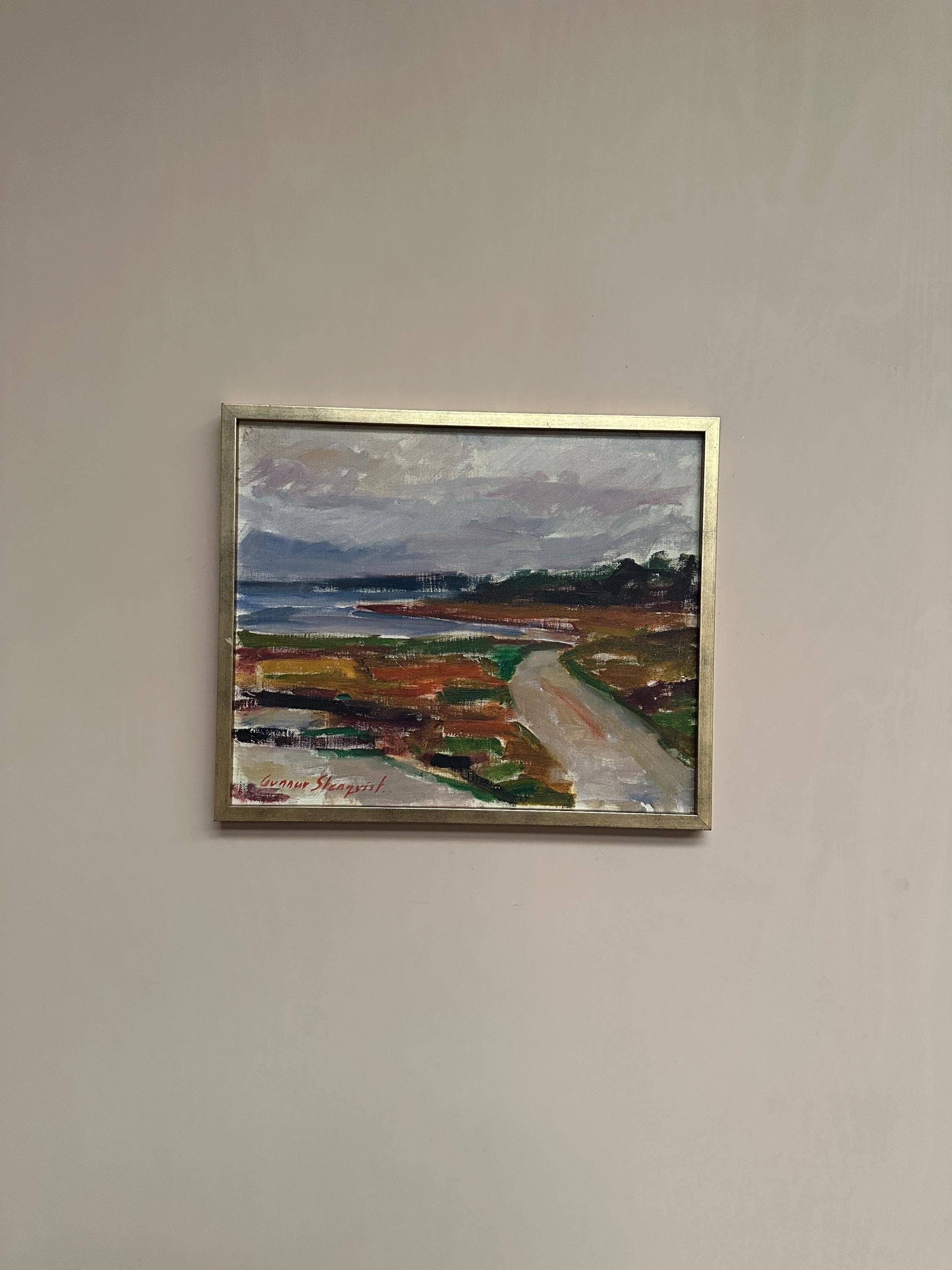 Original Swedish Oil on Canvas – “Coastal Landscape” by Gunnar Stenqvist
