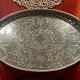 Large silver metal tray