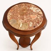 Vintage French marble plant stand, Louis XV pedestal table.