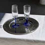 Round vintage silver-plated tray D30 H2