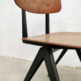 Set of 5 vintage industrial stacking school chairs Galvanitas model S16