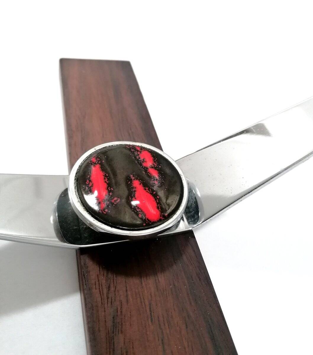 Vintage ceramic, teak and chrome plated coat rack
