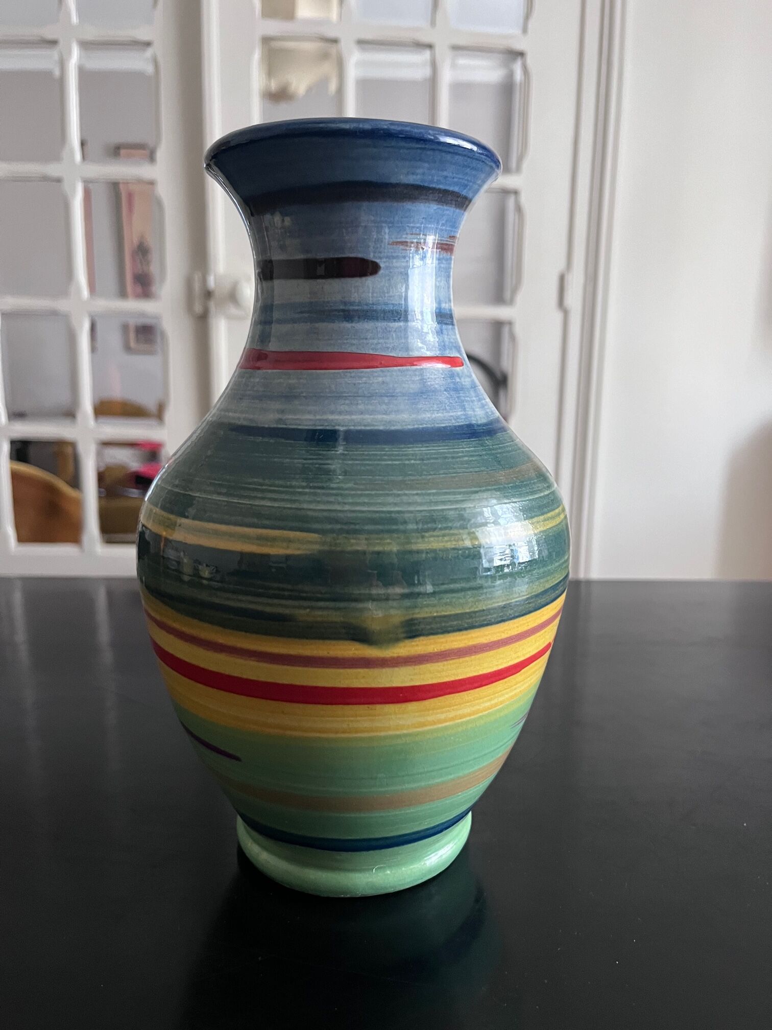 Multicolored ceramic vase