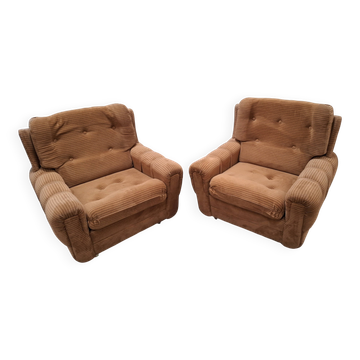 Paire de fauteuils TON tchèques, 1985, chaises de salon rembourrées de style mid-century