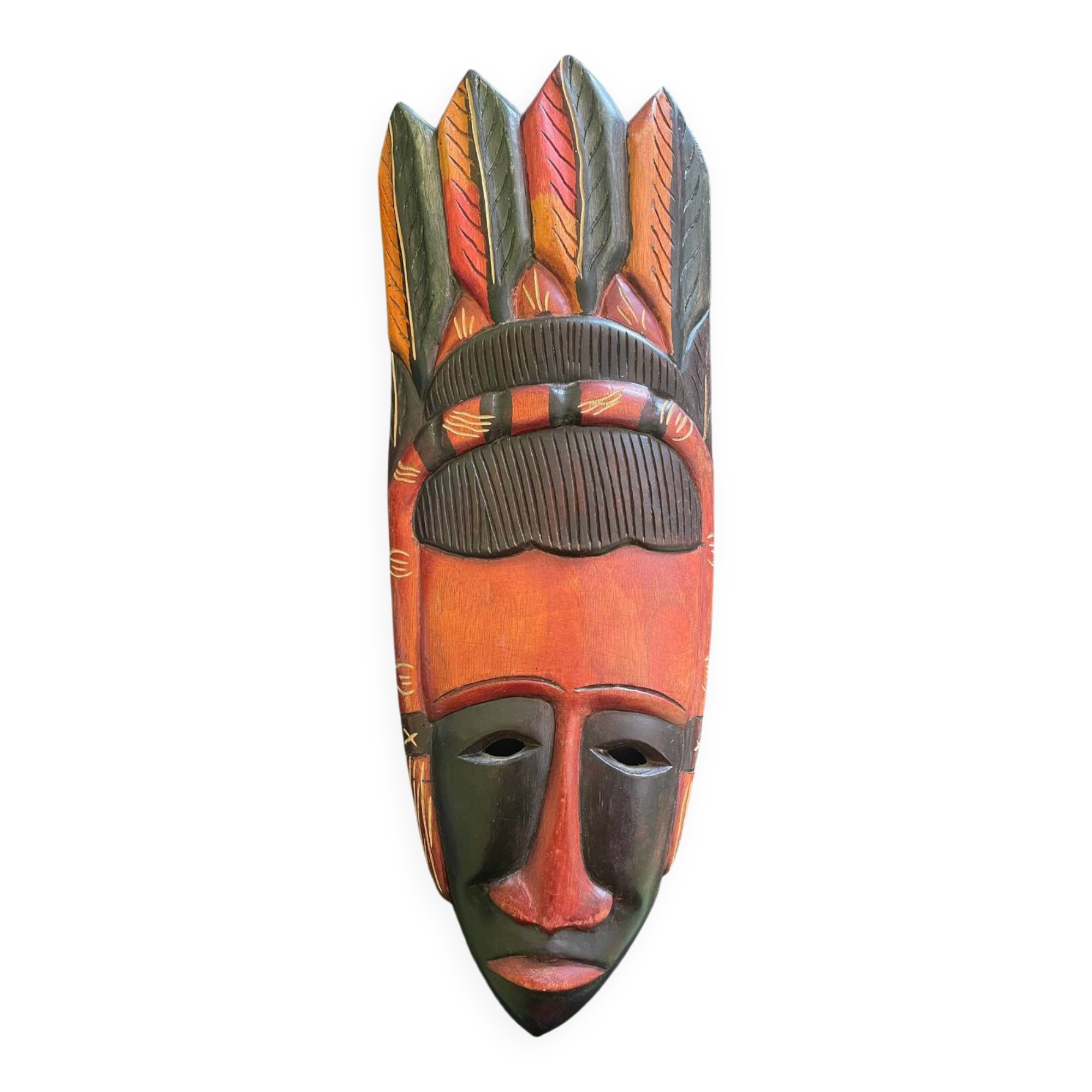 Handmade wooden mask from the Dominican Republic.