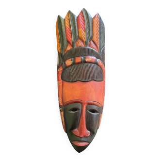 Masque en bois République Dominicaine fait à la main