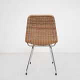 Chaise en rotin et métal, Pays-Bas, années 1960