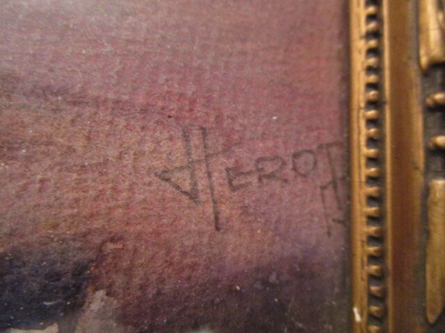 Old still life "hairy table" watercolor