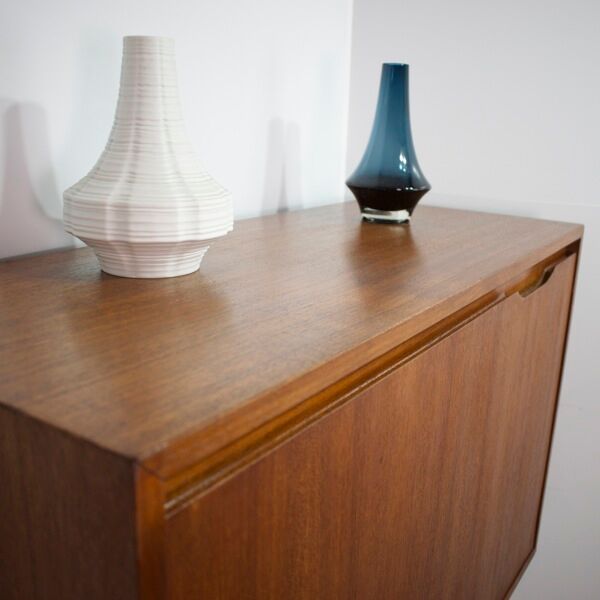 1960 teak wall desk, vintage secretary