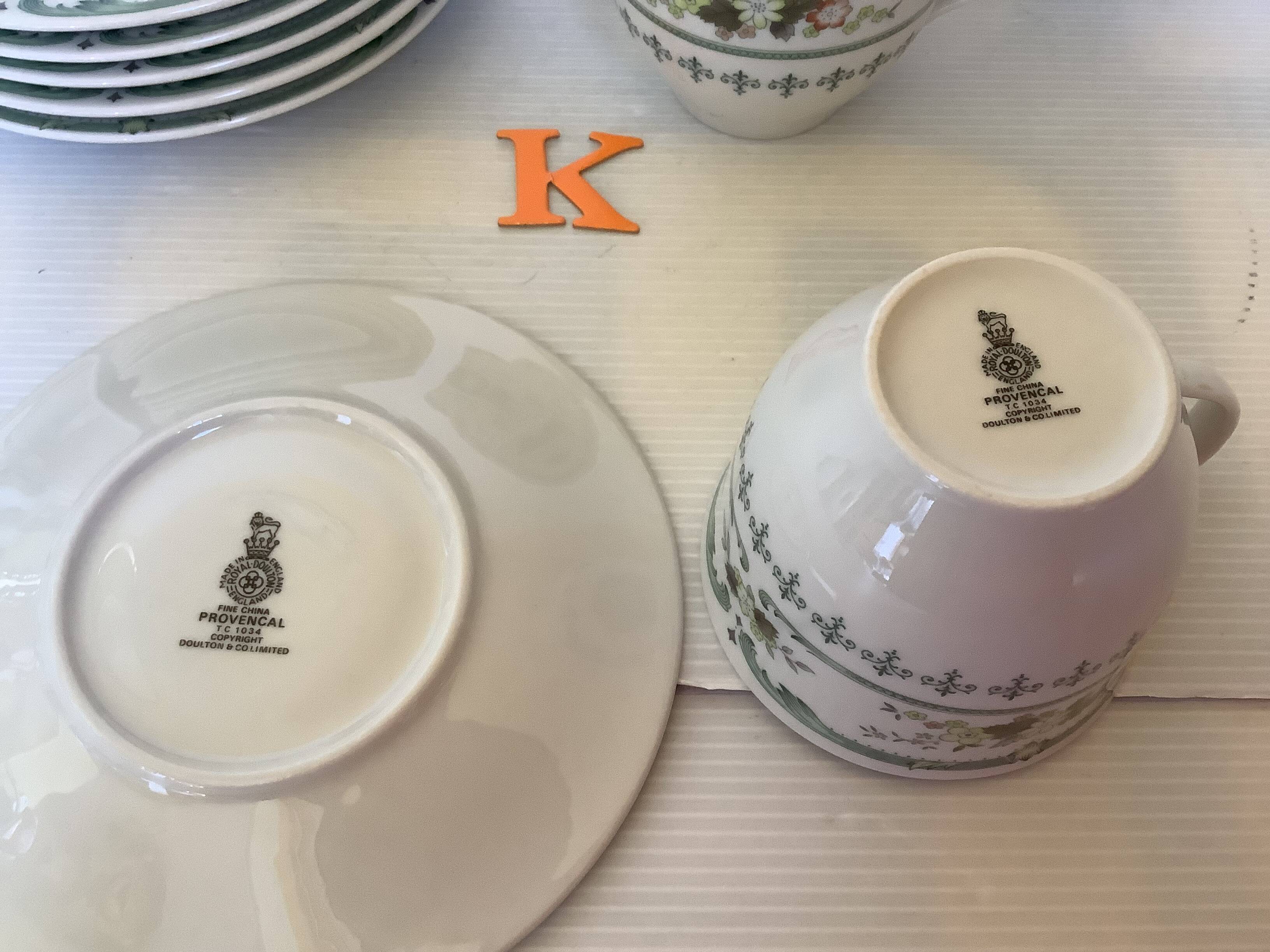 Six Royal Doulton Provencal cups and saucers