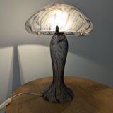 Lampe champignon pâte de verre