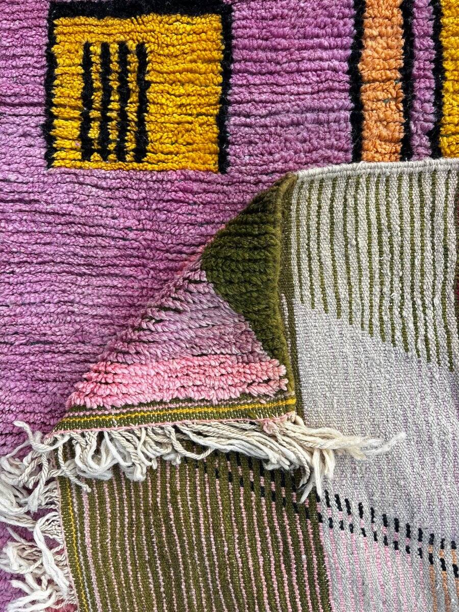 Modern Moroccan Boujad multicoloured Berber rug