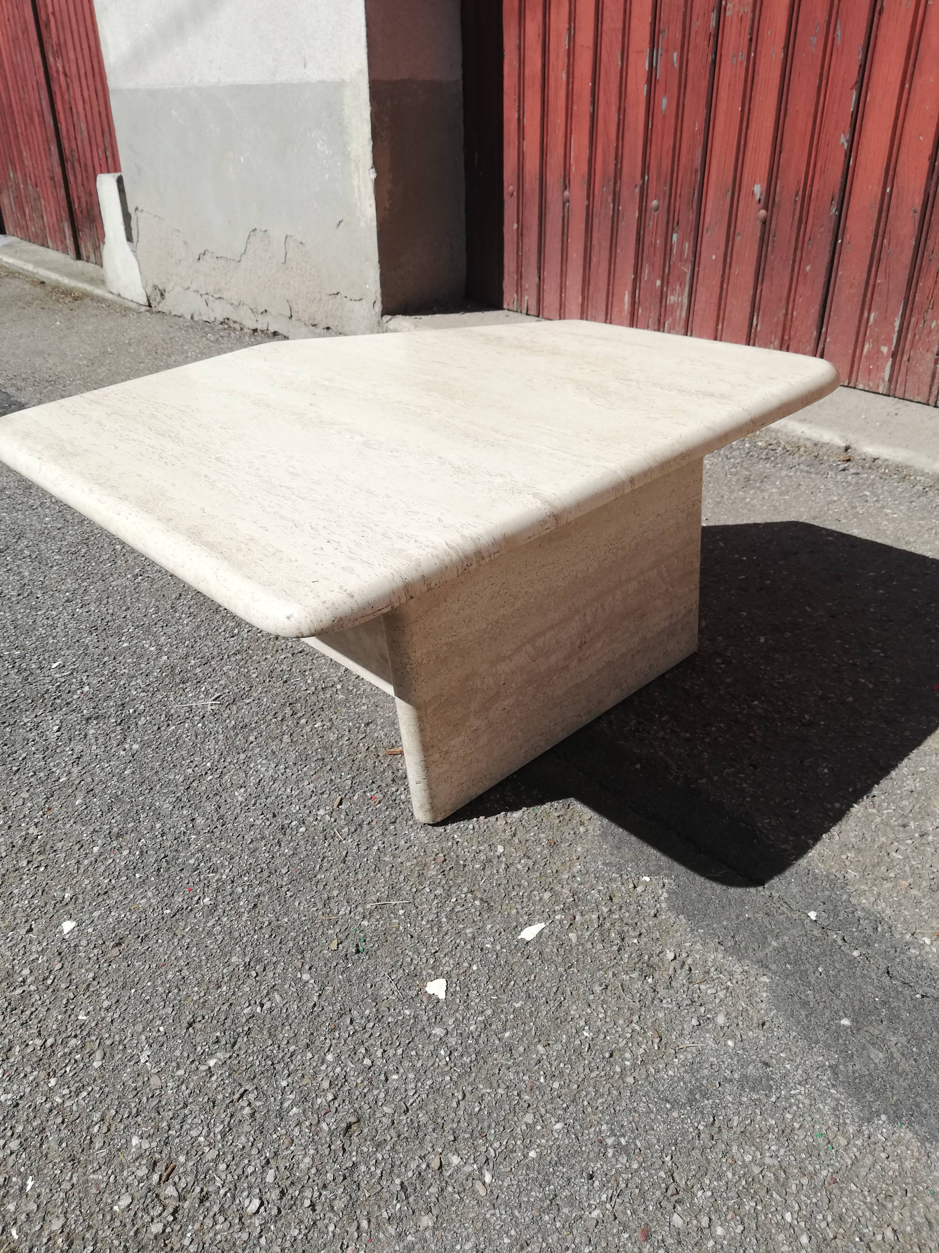 Vintage coffee table in travertine