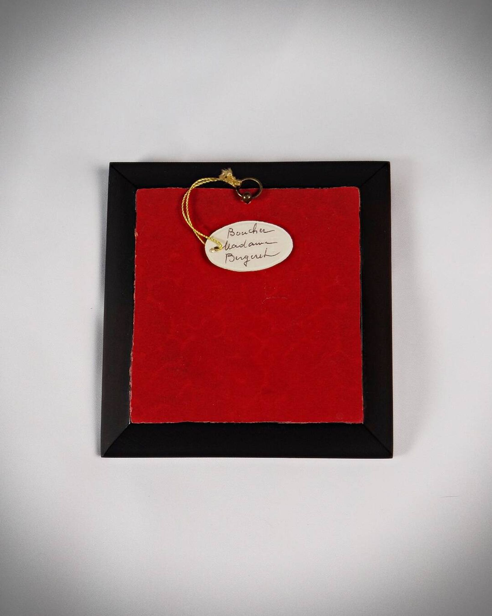 Miniature portrait of Madame Bergeret by Bouchet, hand-painted gouache, 19th century