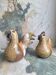 Paire de sculptures vintage coq et poule en grès, décoration artisanal