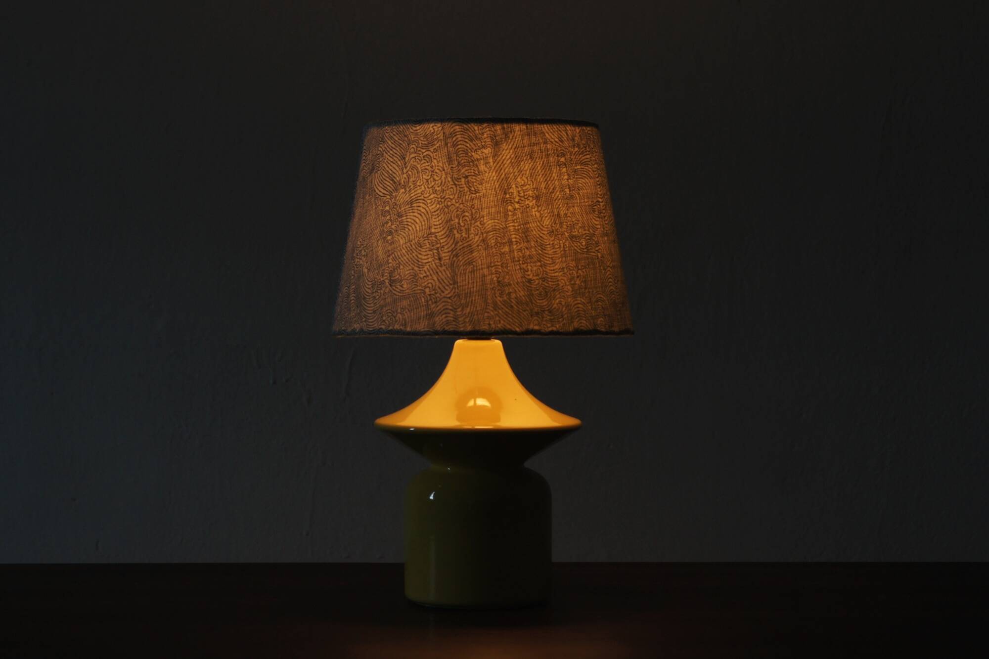 Yellow Ceramic Table Lamp by Hasle Keramik, Denmark, 1970s