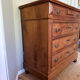 Antique Louis-Philippe commode in solid wood and white marble.