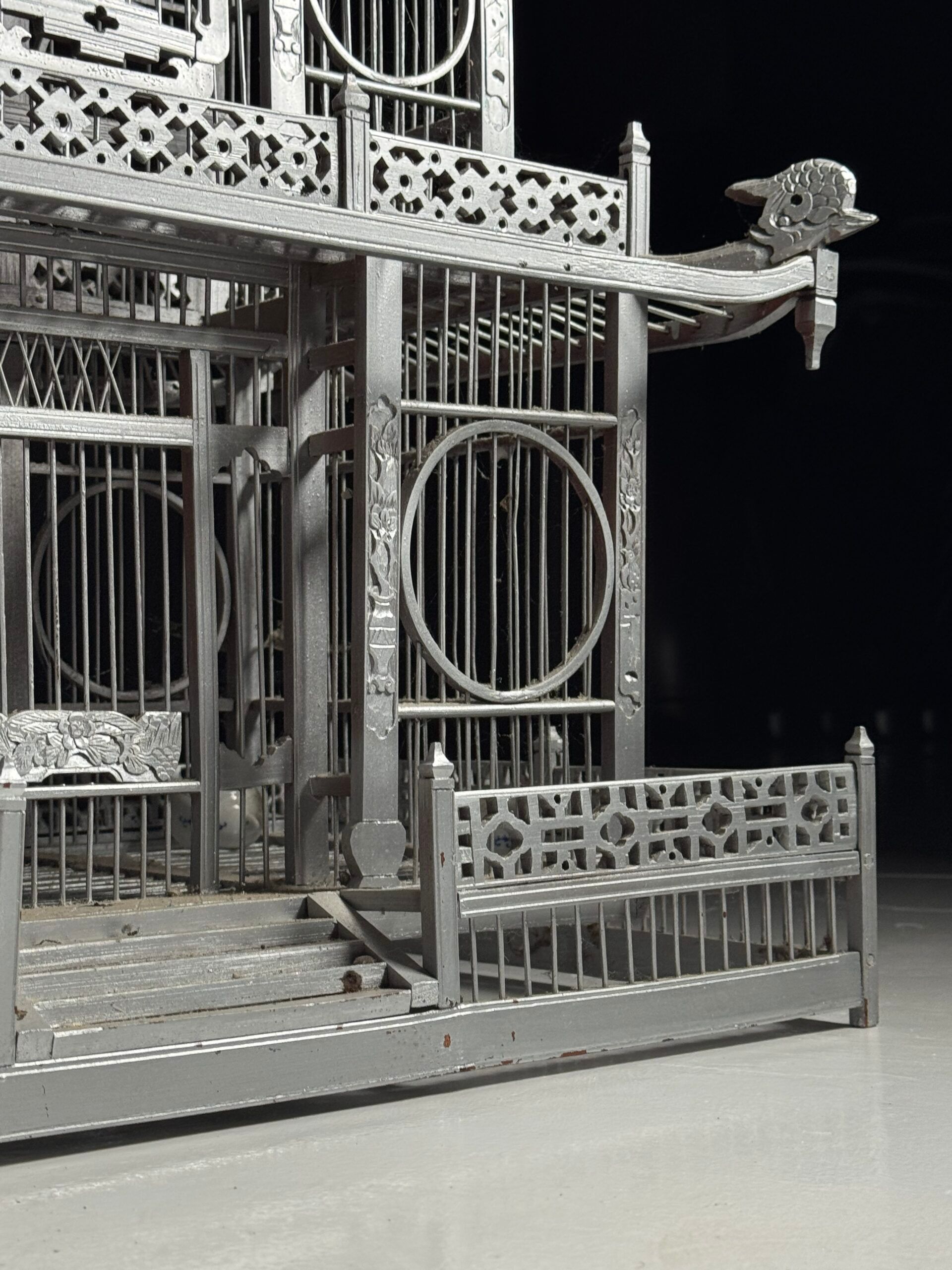 Asian style birdcage wood