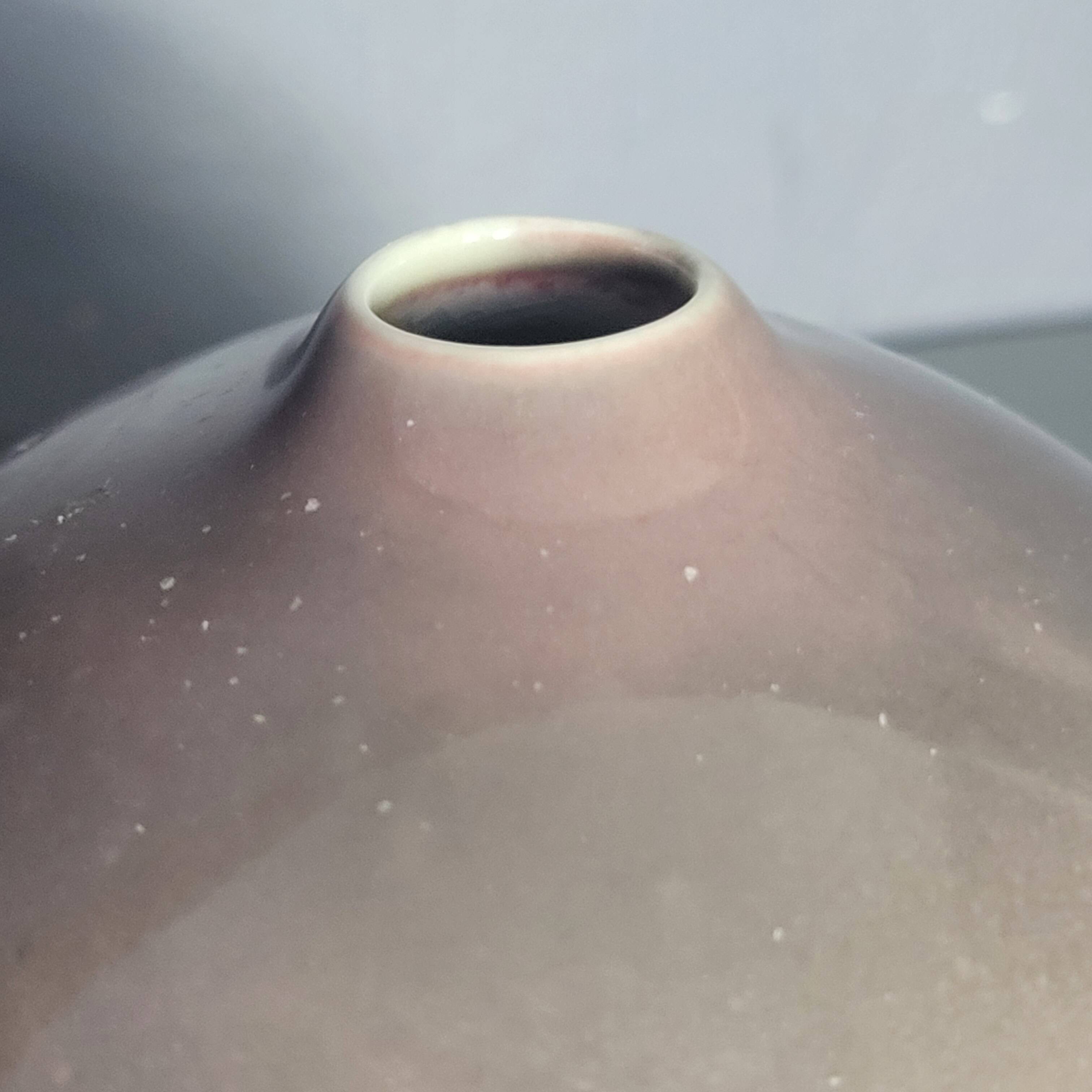 Fance Franck brown enameled ceramic ball vase