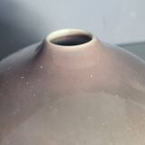 Fance Franck brown enameled ceramic ball vase