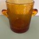 Amber bubbled glass ice bucket