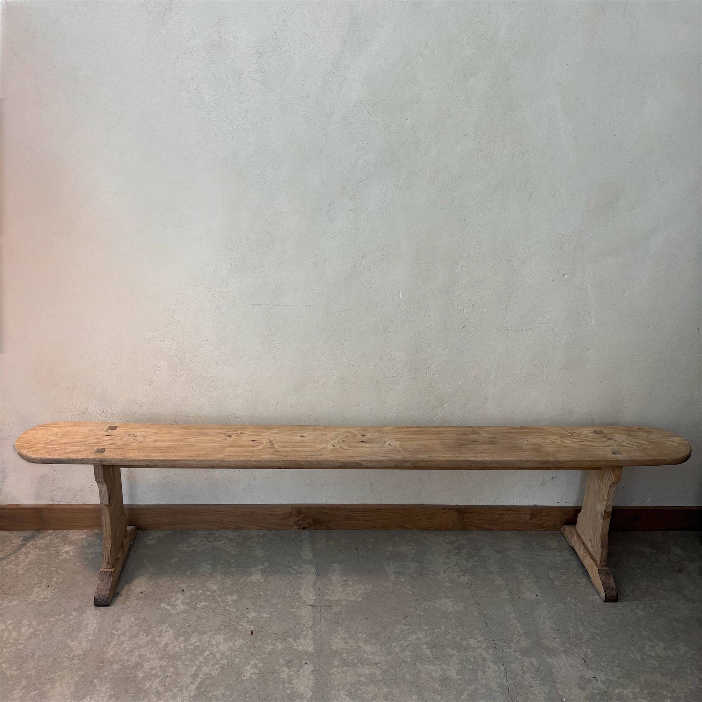 Raw wooden bench