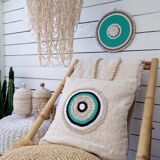 Housse de coussin Aussa avec deco en coquillages