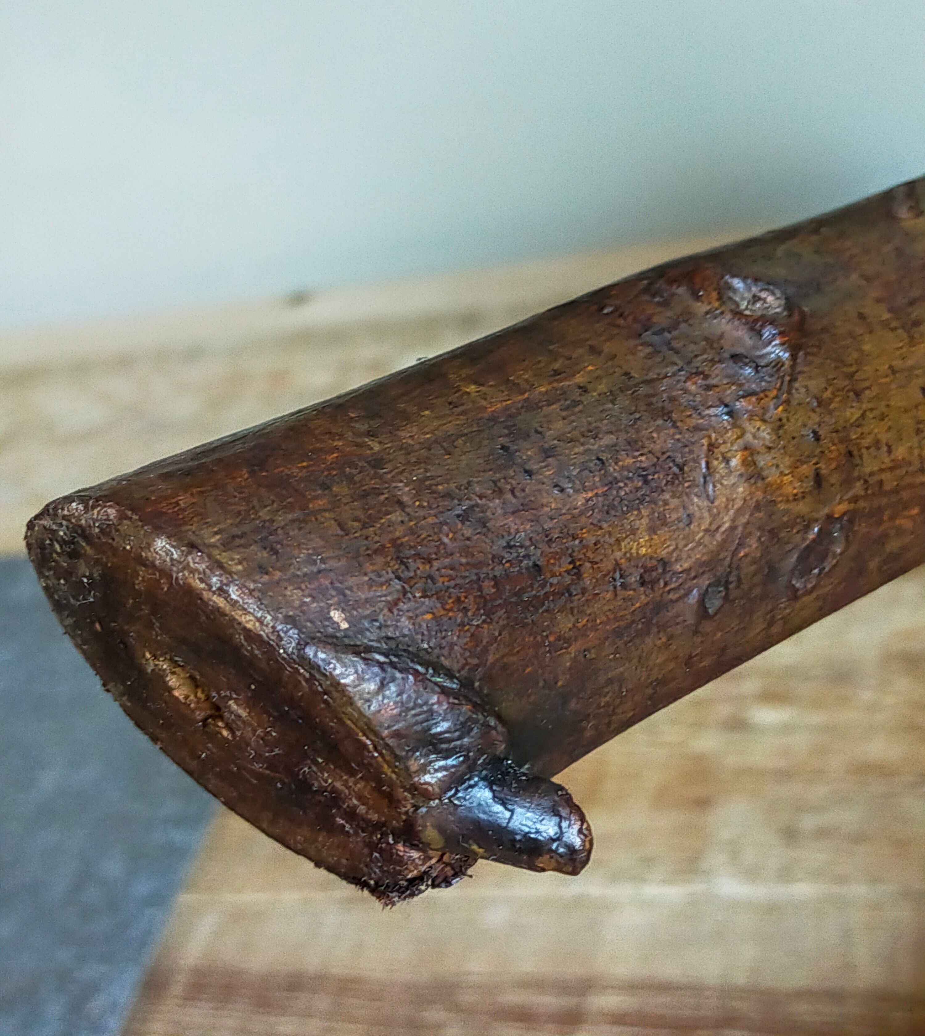 Brutalist tripod stool vintage folk art