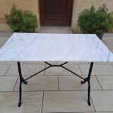 Marble and cast iron bistro table