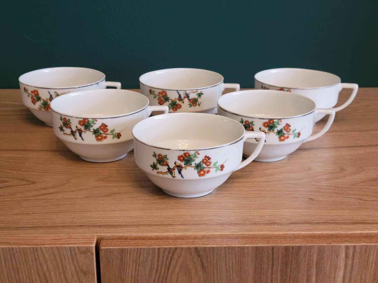 6 old coffee cups tea Raynaud R&C Cie company Limoges France