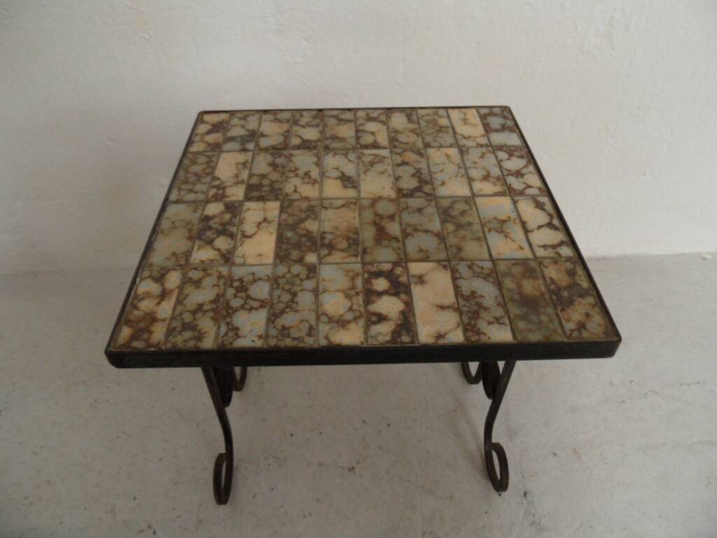 Vintage sidetable with tiles 1960's