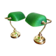 Pair of notary or banker lamps