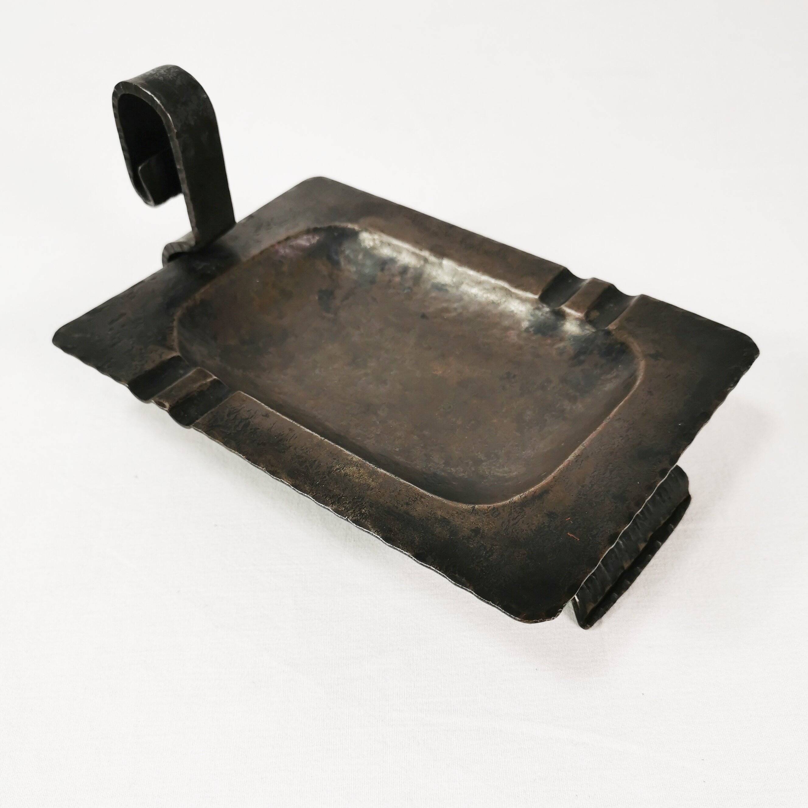Hand-forged Brutalist-style study ashtray, Belgium, 1960s.