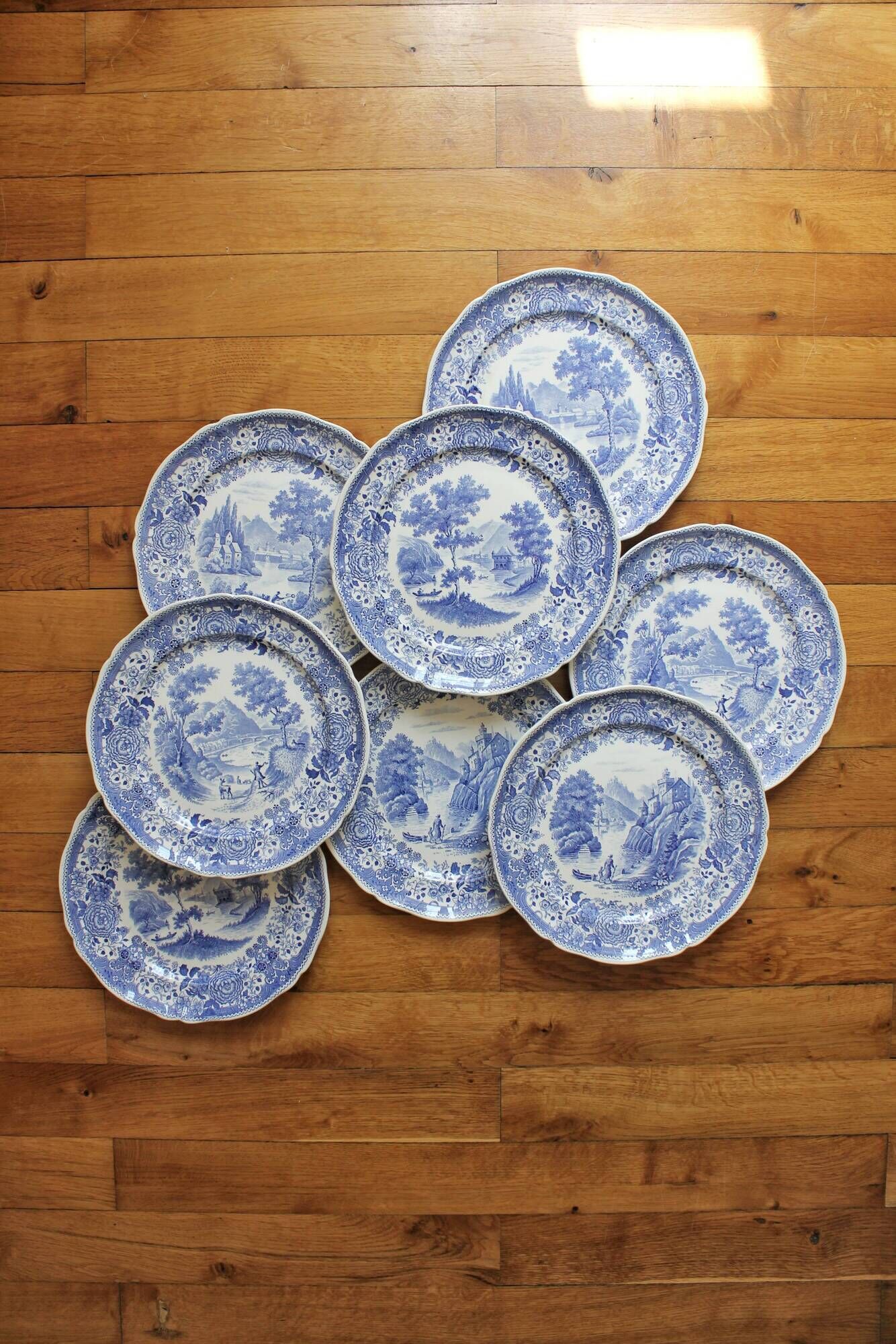 8 flat plates in earthenware "Burgenland" Villeroy and vintage Boch