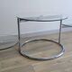 Vintage swivel coffee table with 3 glass and chrome trays – 1980s