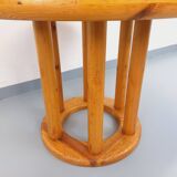 Vintage Scandinavian round dining table by Rainer Daumiller in pine from the 1960s.