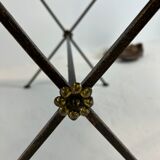 Pull-out tables in metal and glass