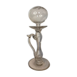 Lampe à huile veilleuse en verre soufflé début XIXème