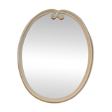Vintage enamelled metal oval mirror